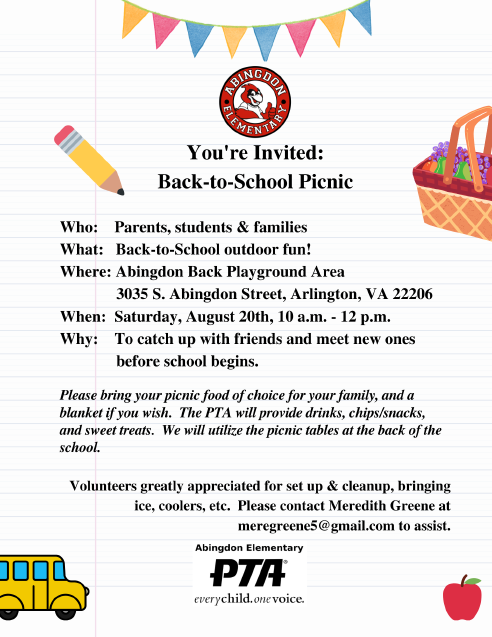 Back to School Picnic Flyer in English