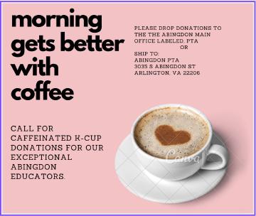 Flyer for coffee donations