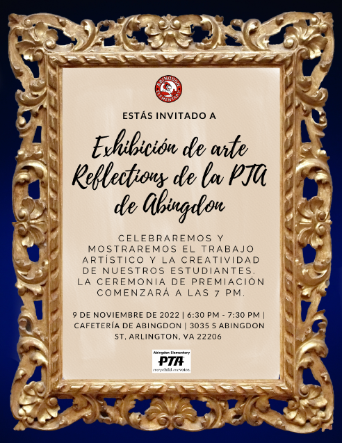 Reflections Art Show flyer in Spanish