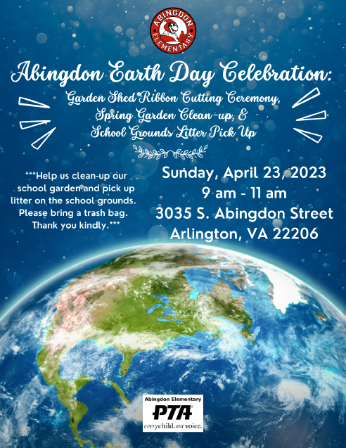Earth Day flyer in English