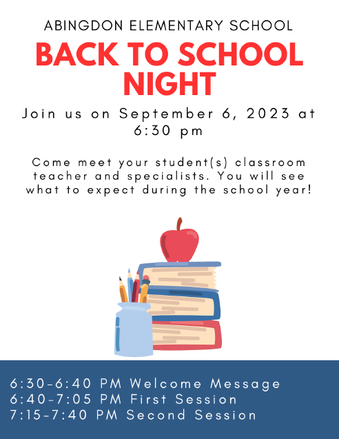 Back to School Night flyer in English