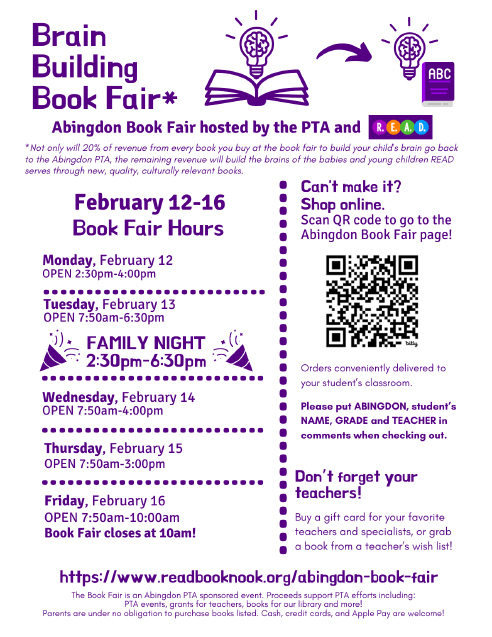 Book Fair flyer in English
