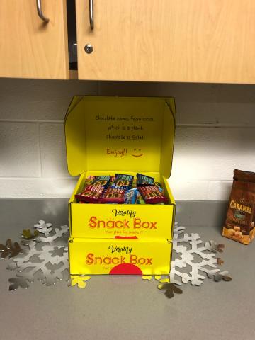 PTA-supplied coffee and snacks for teachers