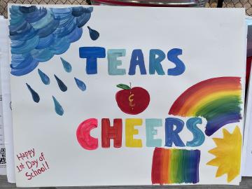 Tears and Cheers poster for the first day of school