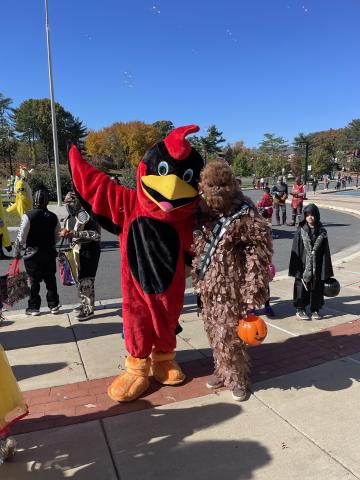 Abingdon Cardinal with Chewbacca at Trunk or Treat