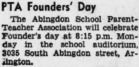 A newspaper or document excerpt describing an event in Abingdon's history.